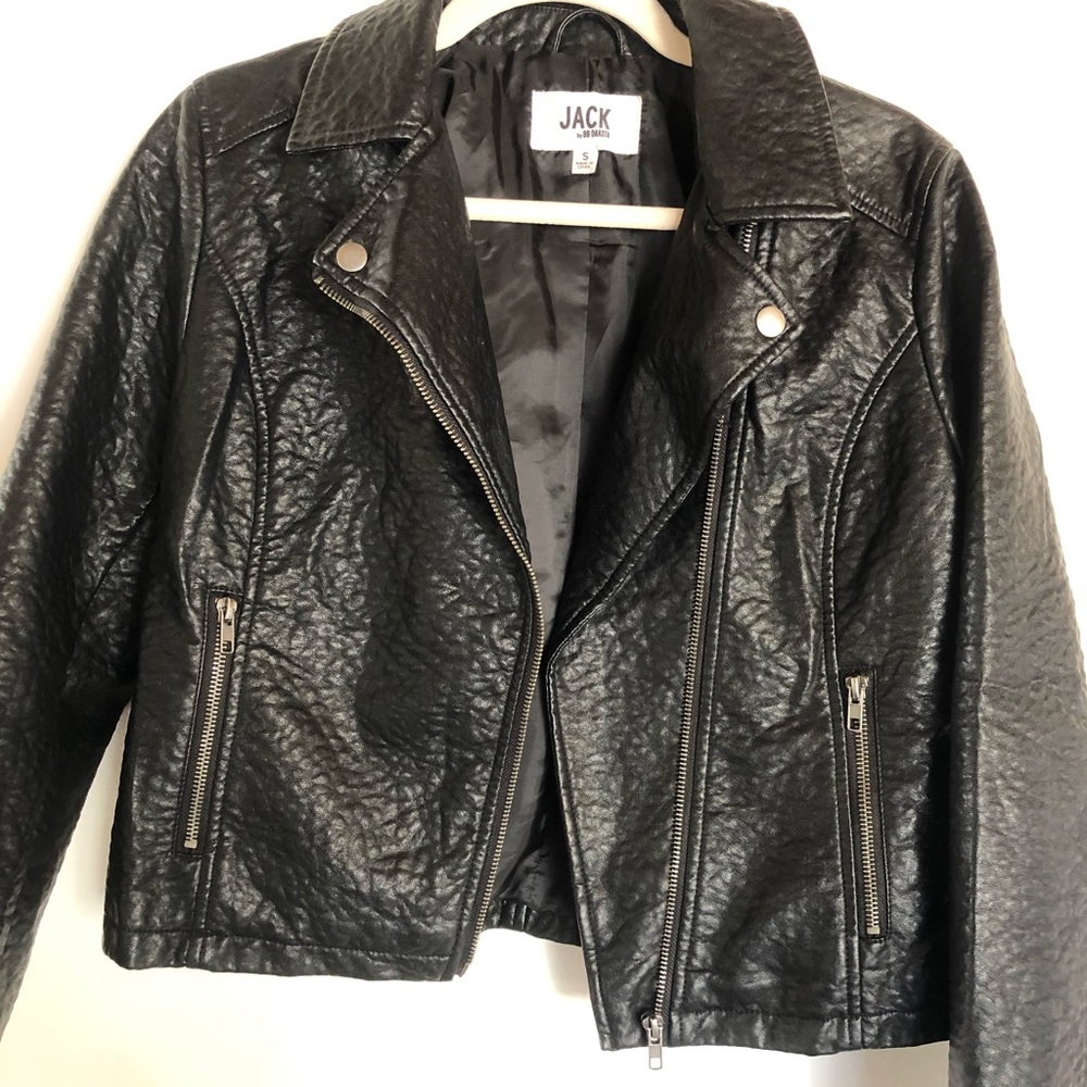 Jack by BB Dakota vegan black leather moto jacket